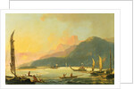 Tahitian War Galleys in Matavai Bay, Tahiti, 1766 by William Hodges
