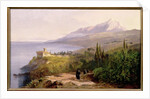Mount Athos and the Monastery of Stavroniketes, 1857 by Edward Lear