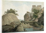 Fakir's Rock at Sultanganj, on the River Ganges, India, c.1790 by Thomas & William (1769-1837) Daniell