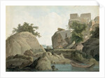 Fakir's Rock at Sultanganj, on the River Ganges, India, c.1790 by Thomas & William (1769-1837) Daniell