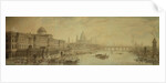 Somerset House, St. Paul's Cathedral and Blackfriars' Bridge by Louis Jean Desprez