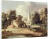 Landscape with a Church, Cottage, Villagers and Animals, c.1771-2 by Thomas Gainsborough