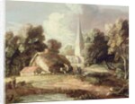 Landscape with a Church, Cottage, Villagers and Animals, c.1771-2 by Thomas Gainsborough