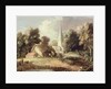 Landscape with a Church, Cottage, Villagers and Animals, c.1771-2 by Thomas Gainsborough