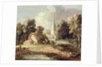 Landscape with a Church, Cottage, Villagers and Animals, c.1771-2 by Thomas Gainsborough