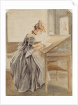 A Lady Copying at a Drawing Table, c.1760-70 by Paul Sandby