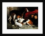 A Couple of Lord Henry Bentinck's Foxhounds with a Terrier, c.1845 by William Barraud