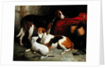 A Couple of Lord Henry Bentinck's Foxhounds with a Terrier, c.1845 by William Barraud