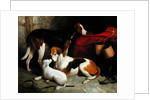 A Couple of Lord Henry Bentinck's Foxhounds with a Terrier, c.1845 by William Barraud