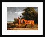 A Groom Mounted on a Chestnut Hunter, He Holds a Bay Hunter by the Reins by Jacques-Laurent Agasse