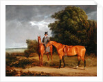 A Groom Mounted on a Chestnut Hunter, He Holds a Bay Hunter by the Reins by Jacques-Laurent Agasse