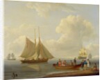 A Wherry Taking Passengers out to Two Anchored Packets, 1825 by William Anderson