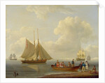 A Wherry Taking Passengers out to Two Anchored Packets, 1825 by William Anderson