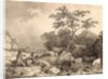 Figures by a stream with cattle watering by Philip James de Loutherbourg