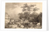 Figures by a stream with cattle watering by Philip James de Loutherbourg