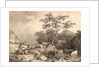 Figures by a stream with cattle watering by Philip James de Loutherbourg