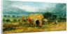 A Harvest Scene with Workers loading Hay on to a Farm Wagon by James Ward