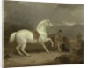 Mr. Johnstone King's Grey Shooting Pony Waiting with a Groom on a Scottish Moor, 1835 by Thomas Woodward