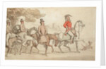 Illustrations for 'The Military Adventures of Johnny Newcome: 'Dashed with his suite for Santarem that night' by John Mitford by Thomas Rowlandson