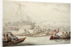 The Annual Sculling Race for Doggett's Coat and Badge, c.1805-10 by Thomas Rowlandson