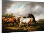 Three Horses in a Stormy Landscape by Charles Towne
