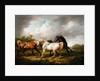 Three Horses in a Stormy Landscape by Charles Towne