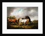 Three Horses in a Stormy Landscape by Charles Towne