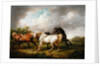 Three Horses in a Stormy Landscape by Charles Towne