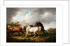 Three Horses in a Stormy Landscape by Charles Towne