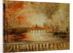 The Burning of the Houses of Parliament, previously attributed to J.M.W. Turner by English School