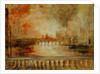 The Burning of the Houses of Parliament, previously attributed to J.M.W. Turner by English School