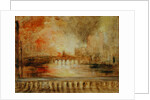 The Burning of the Houses of Parliament, previously attributed to J.M.W. Turner by English School