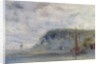 Coast with Cliffs and Boats previously attributed to J.M.W. Turner and also attributed to Peter de Wint by English School