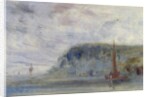Coast with Cliffs and Boats previously attributed to J.M.W. Turner and also attributed to Peter de Wint by English School