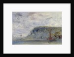 Coast with Cliffs and Boats previously attributed to J.M.W. Turner and also attributed to Peter de Wint by English School