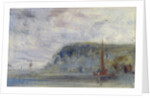 Coast with Cliffs and Boats previously attributed to J.M.W. Turner and also attributed to Peter de Wint by English School