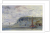 Coast with Cliffs and Boats previously attributed to J.M.W. Turner and also attributed to Peter de Wint by English School