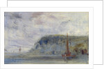 Coast with Cliffs and Boats previously attributed to J.M.W. Turner and also attributed to Peter de Wint by English School