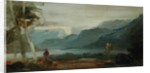 Mountainous Landscape with Figures and Cattle, previously attributed to J.M.W. Turner and also attributed to Peter de Wint, 1806-07 by English School