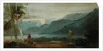 Mountainous Landscape with Figures and Cattle, previously attributed to J.M.W. Turner and also attributed to Peter de Wint, 1806-07 by English School