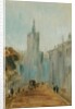 Street with Church and Figures previously attributed to J.M.W. Turner and also attributed to Peter de Wint, 1822-25 by English School