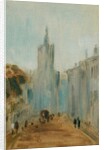 Street with Church and Figures previously attributed to J.M.W. Turner and also attributed to Peter de Wint, 1822-25 by English School