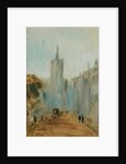 Street with Church and Figures previously attributed to J.M.W. Turner and also attributed to Peter de Wint, 1822-25 by English School
