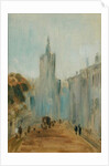 Street with Church and Figures previously attributed to J.M.W. Turner and also attributed to Peter de Wint, 1822-25 by English School
