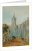 Street with Church and Figures previously attributed to J.M.W. Turner and also attributed to Peter de Wint, 1822-25 by English School