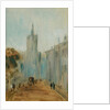 Street with Church and Figures previously attributed to J.M.W. Turner and also attributed to Peter de Wint, 1822-25 by English School