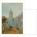 Street with Church and Figures previously attributed to J.M.W. Turner and also attributed to Peter de Wint, 1822-25 by English School
