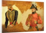 Studies of Royal Horse Artillery Uniform, and of an A.D.C. to the Commander in Chief: a study for 'The Battle of Waterloo' , 1815 by George Jones