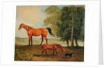 Broodmare with Foal and Terrier by Benjamin Marshall