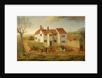 John Sidey and his Hounds at a Farmhouse near Hadleigh, Suffolk by James I Dunthorne